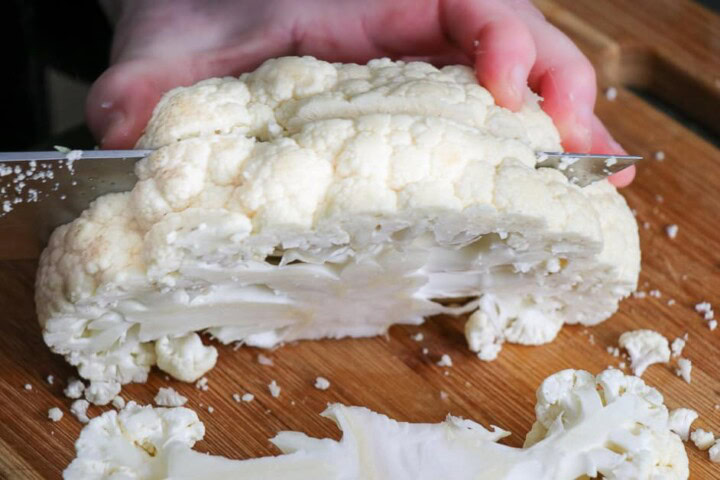 Steps to air fried cauliflower parmesan