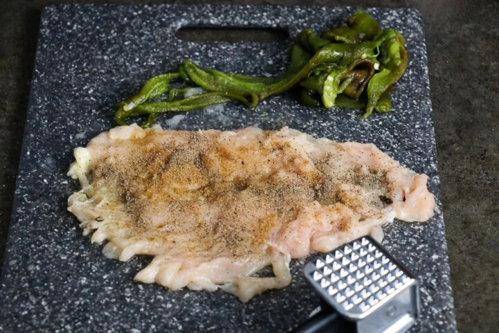 Pounded out chicken breast