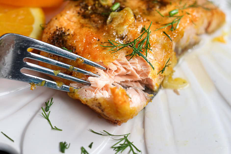 Air Fryer Orange and Ginger Glazed Salmon