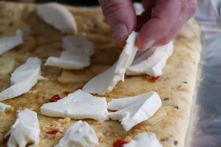 Cheese on flatbread