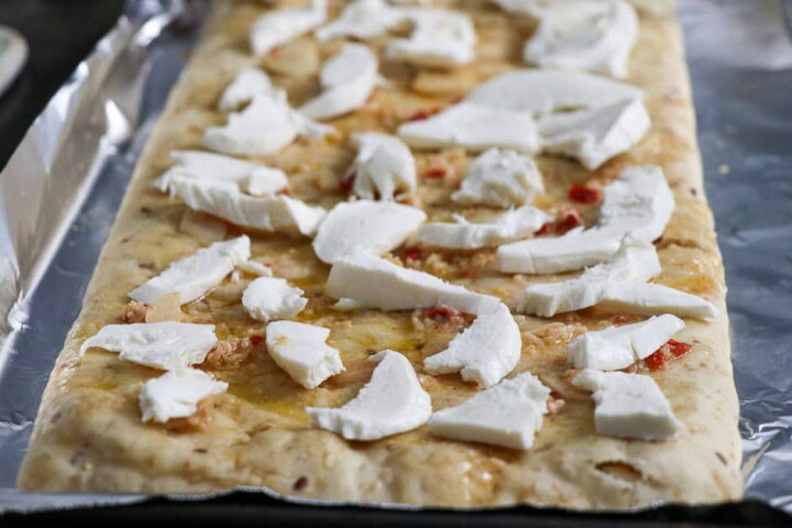 cheese on flatbread