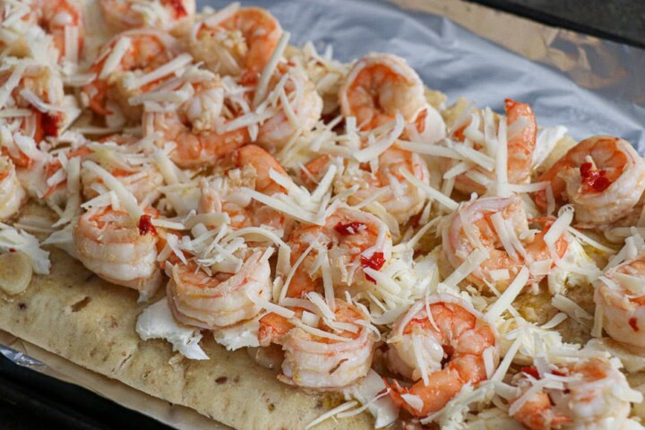 Shrimp Scampi Flat Bread Pizza 