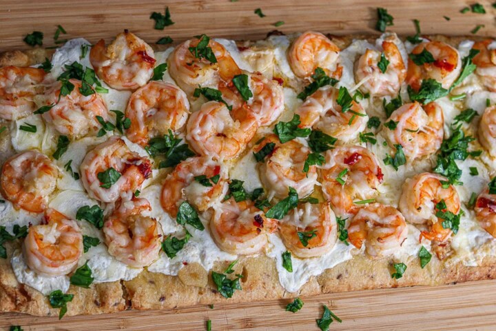 Shrimp Scampi Flat Bread Pizza