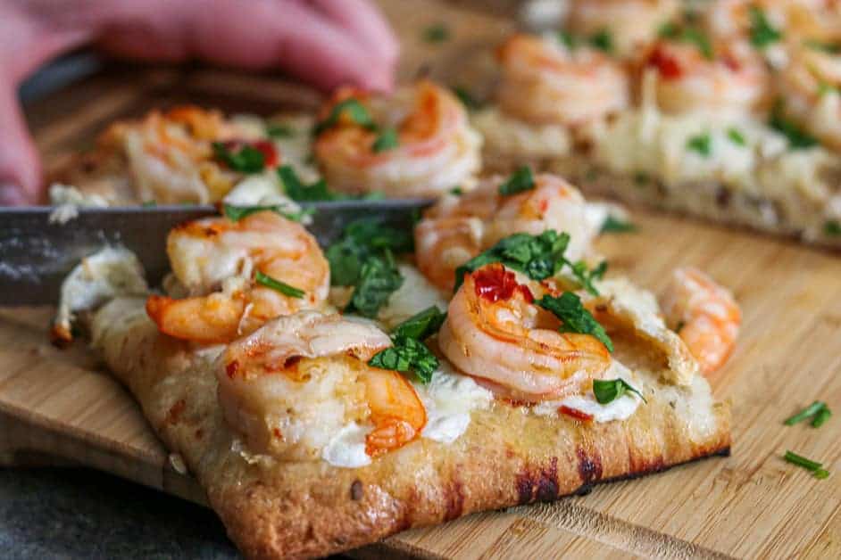 Shrimp Scampi Flat Bread Pizza