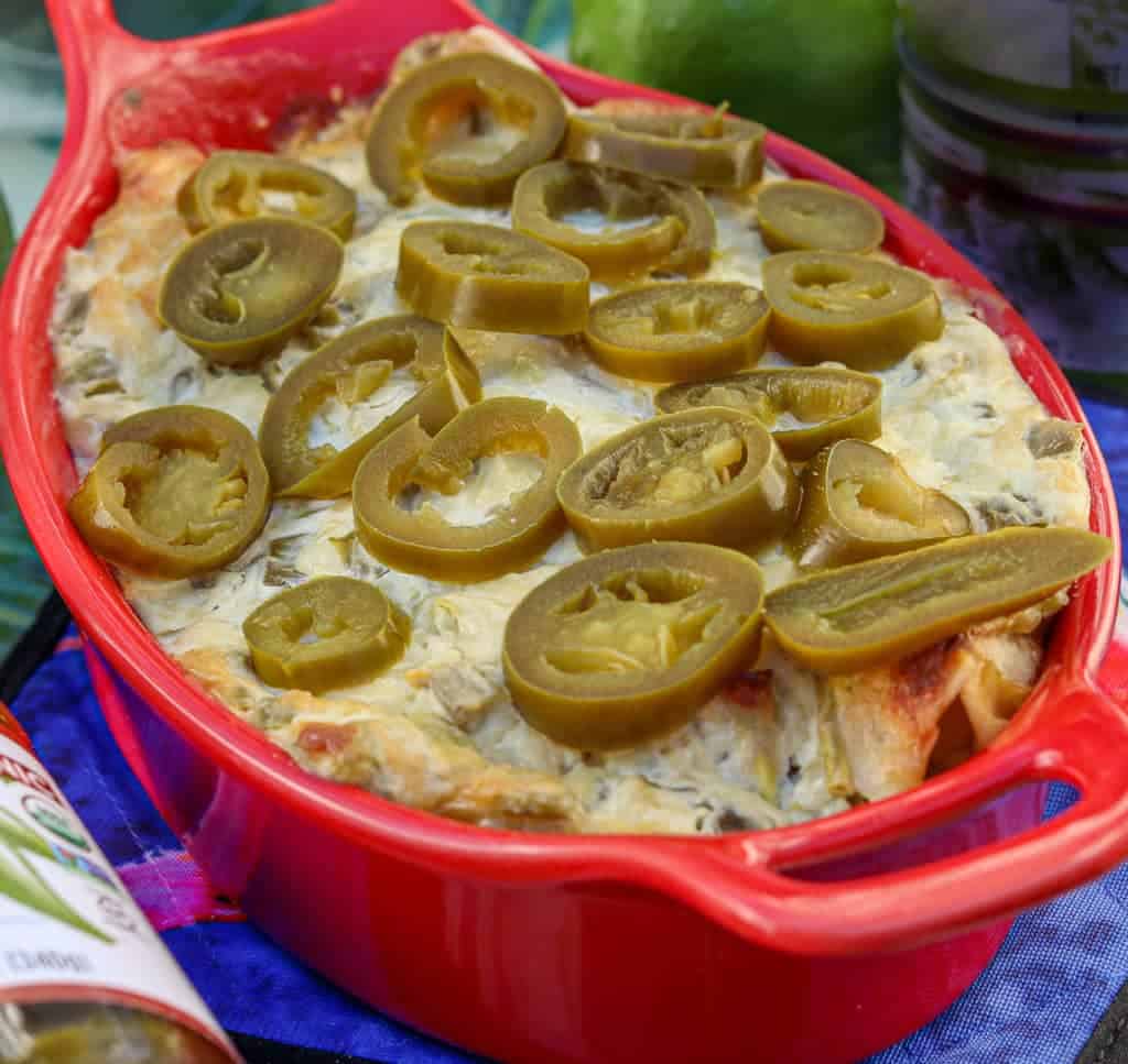 Chile Cheese Shrimp and Spinach Enchiladas