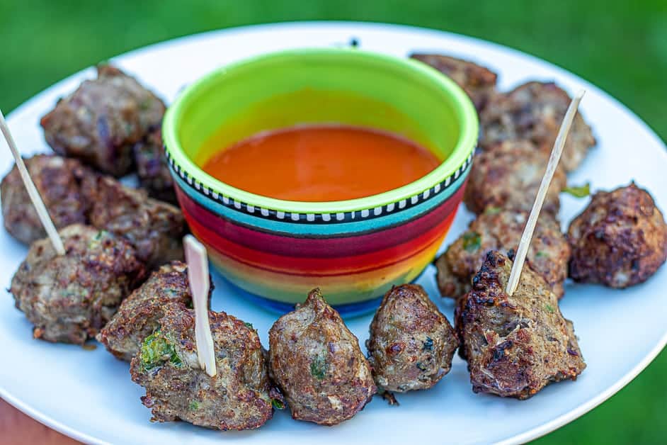 Air Fryer Spicy Bacon Serrano Turkey Meatballs