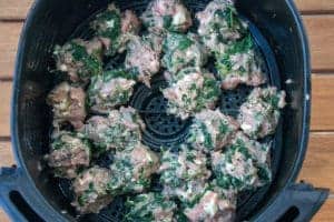 Air Fryer Spinach and Feta Meatballs