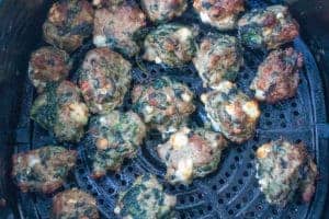 Air Fryer Spinach and Feta Meatballs