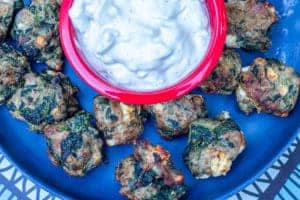 Air Fryer Spinach and Feta Meatballs