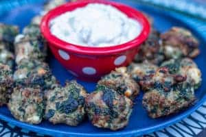 Air Fryer Spinach and Feta Meatballs