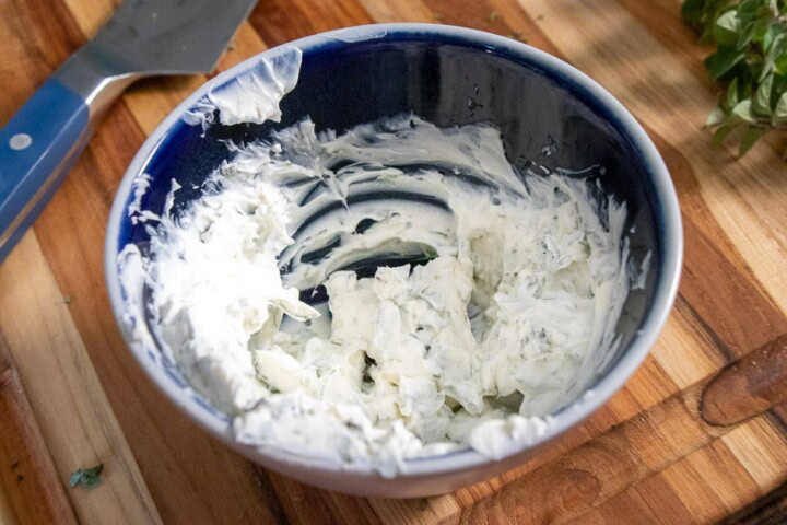 Cream cheese mixture for pork chops