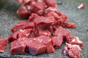 Lamb cut into chunks