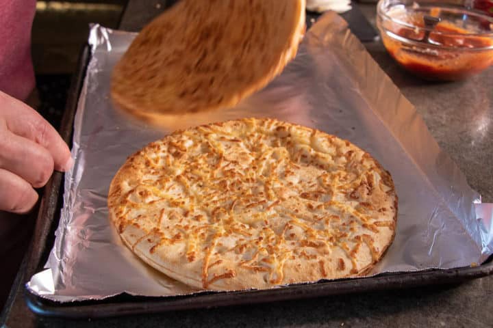 Pizza crust with cheese