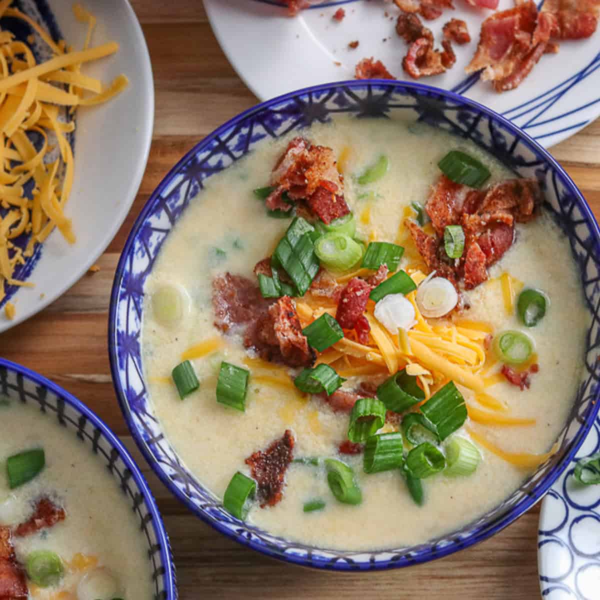 Air Fryer Bacon and Cheese Potato Soup