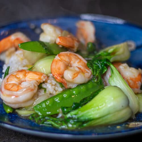 Quick and Easy Homemade Recipes - ❤️ Shrimp and Sauteed Spinach ❤️ 1 ½  tbsps of simply Asia sweet ginger garlic seasoning. ¼ cup of dry white  wine. 3 cups of fresh