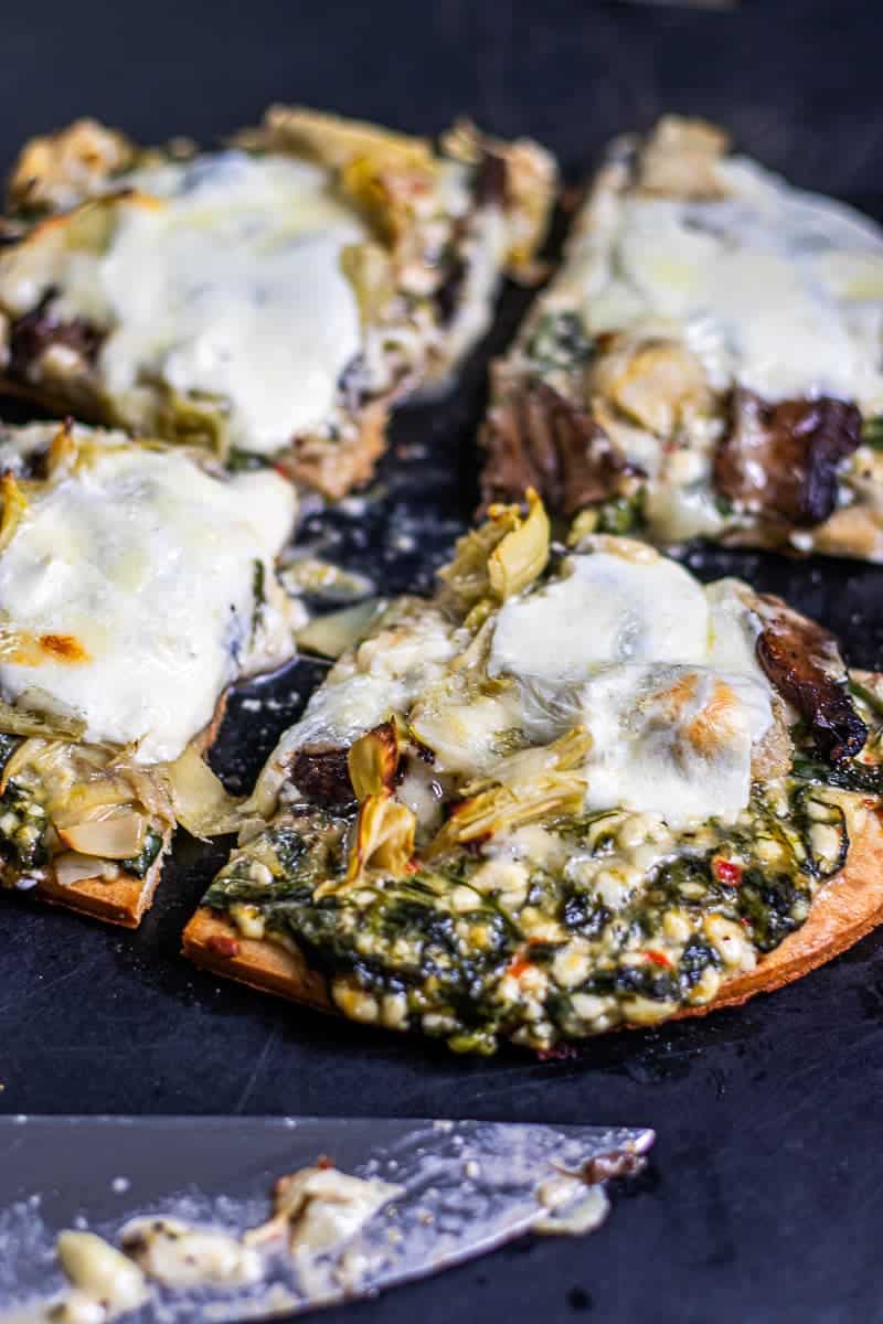 Spinach Artichoke Dip Pizza - Belly Laugh Living