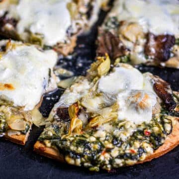 Spinach Artichoke Dip Pizza - Belly Laugh Living