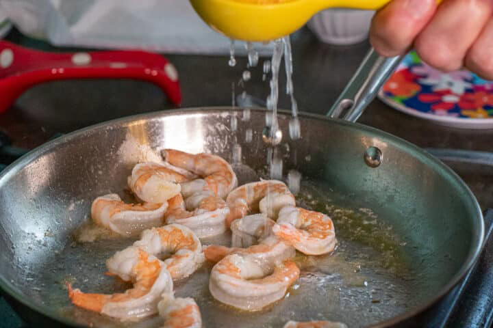 Shrimp with lemon juice