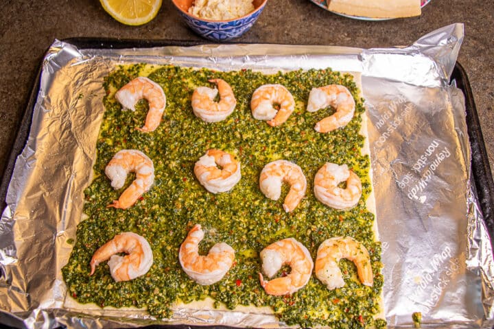 Shrimp Pesto Pizza