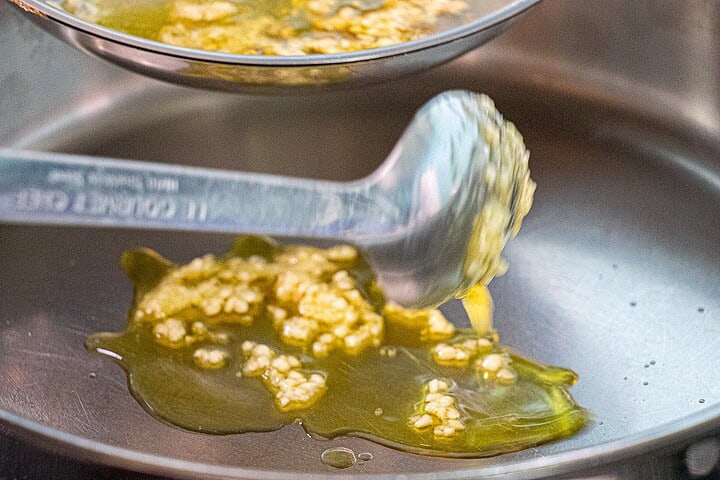 Olive oil in a pan