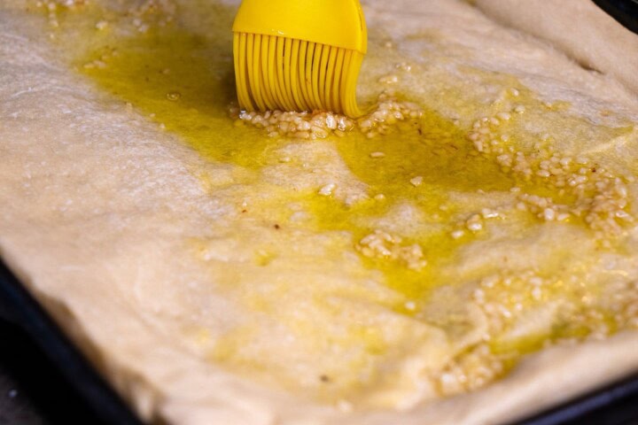Pizza Crust with garlic olive oil