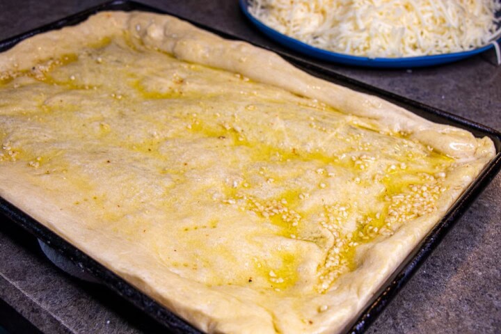 Pizza Crust with garlic olive oil