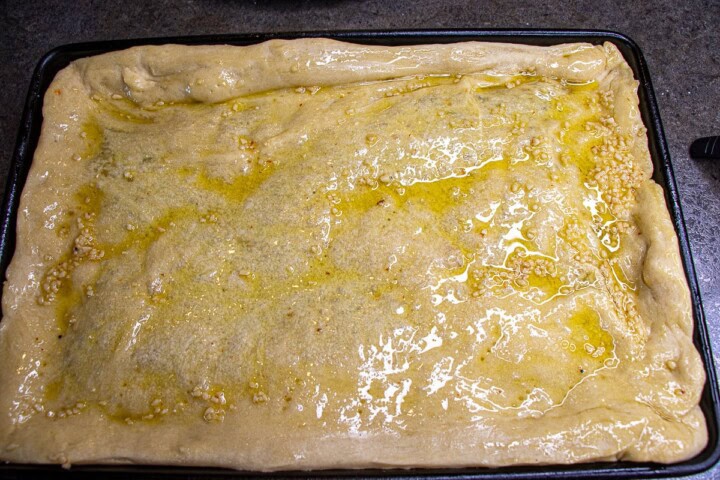 Pizza Crust with garlic olive oil