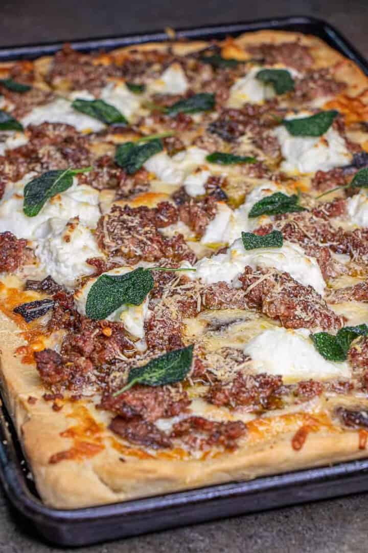 4 Cheese Pizza cut in slices