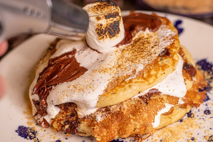 A stack of pancakes