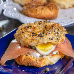 High-Protein Bagle with salmon, egg and cream cheese