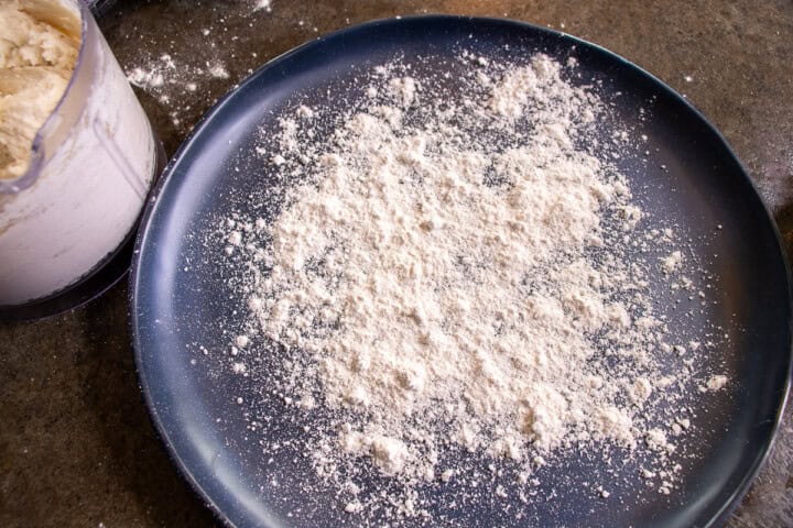 Flour on a plate