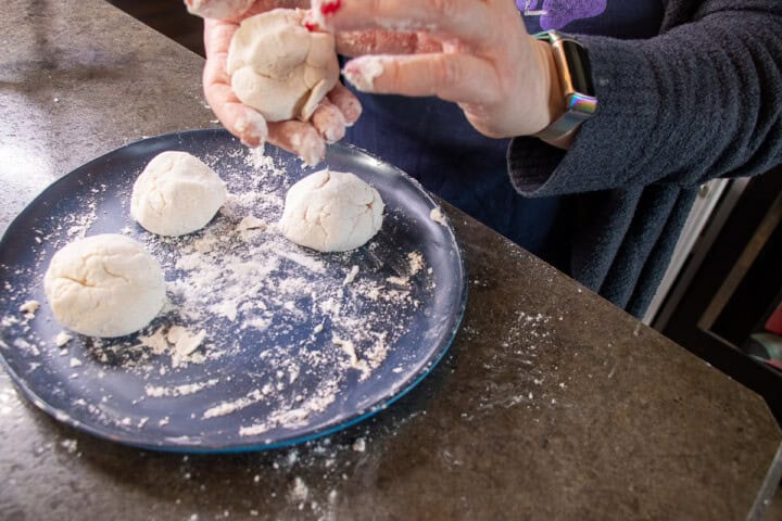 Dough formed into a ball