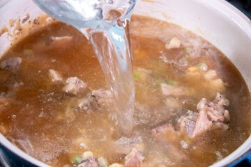 Water added to beef pot pie mixture