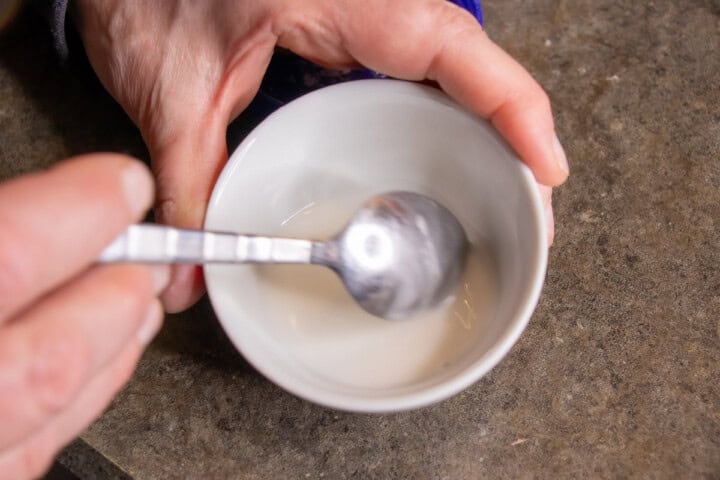 cornstarch and water mixed together to make a sluggy