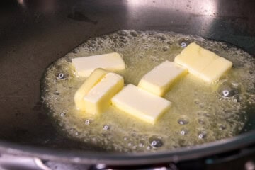Butter melting in a pan