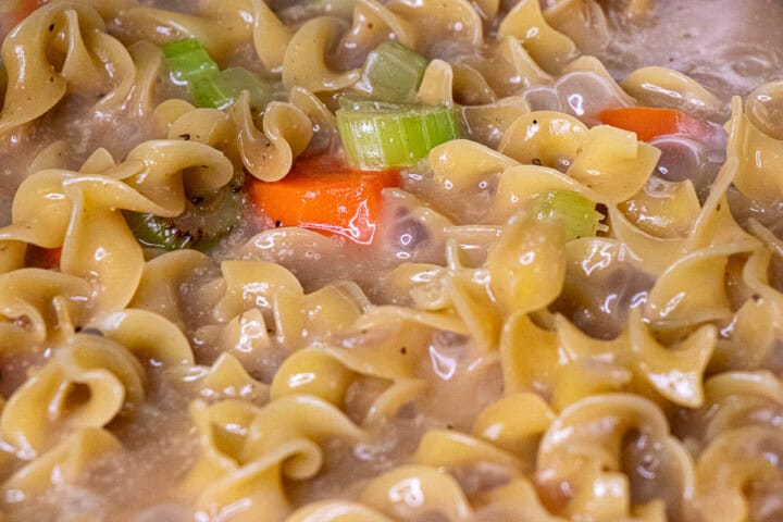Homemade tuna noodle helper on a spoon
easy homemade tuna noodle casserole