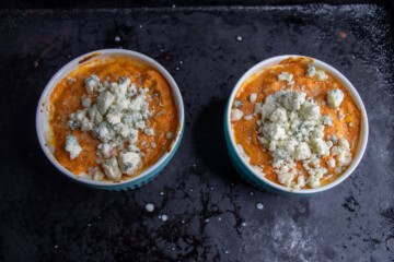 Buffalo Chicken Dip with blue cheese in Ramken