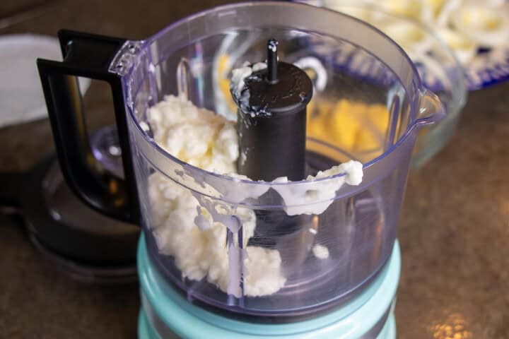 Cottage Cheese Sauce in a food Processor for Deviled Eggs