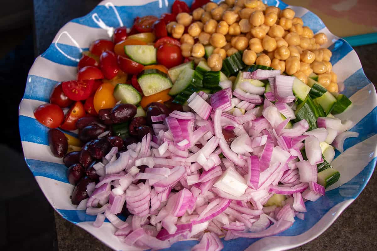 Veggies and Pasta for pasta salad