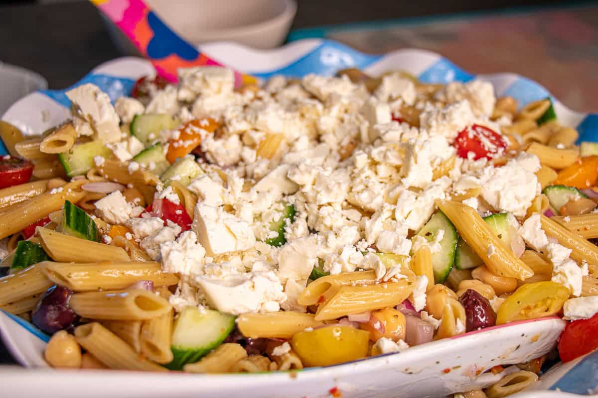 Adding Feta Cheese to salad