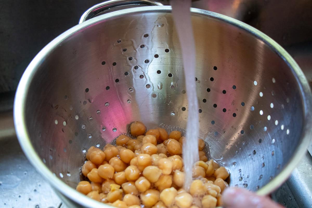 Beans in a strainer. Bean Salad